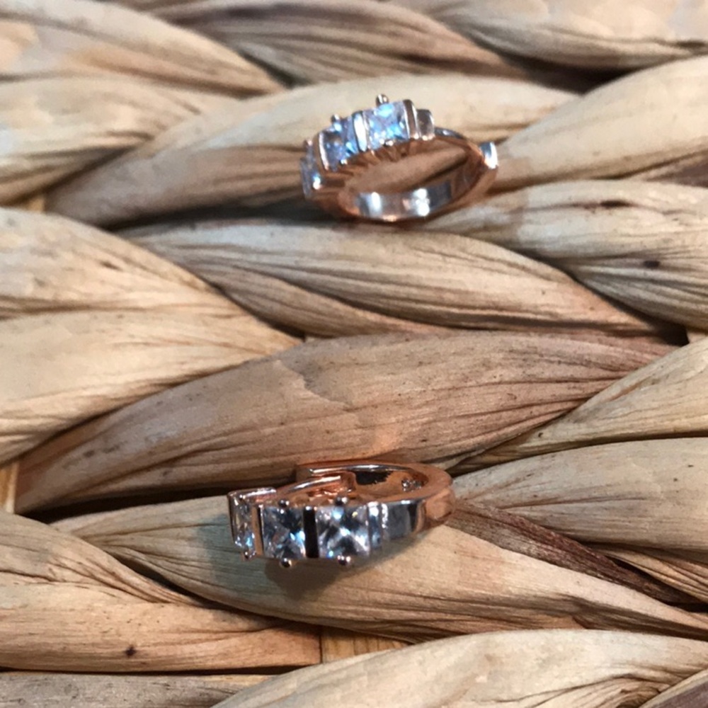 Rose silver earrings